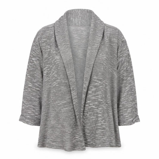 FatFace Women Grey Striped Open Cotton Jacket Size 12