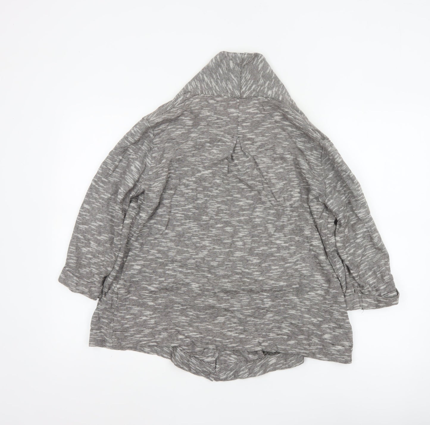 FatFace Women Grey Striped Open Cotton Jacket Size 12