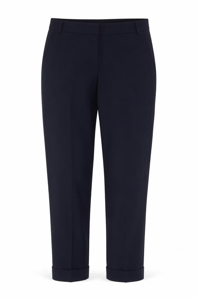 Jigsaw Women's Navy Wool Blend Cropped Trousers UK 8