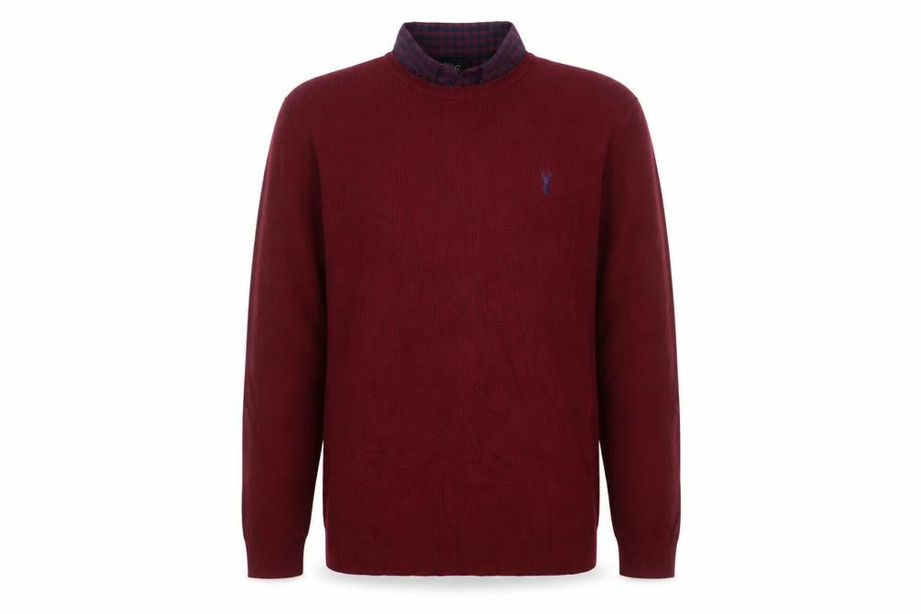Next Men's Red Cotton Knit Crew Neck Pullover Jumper XL