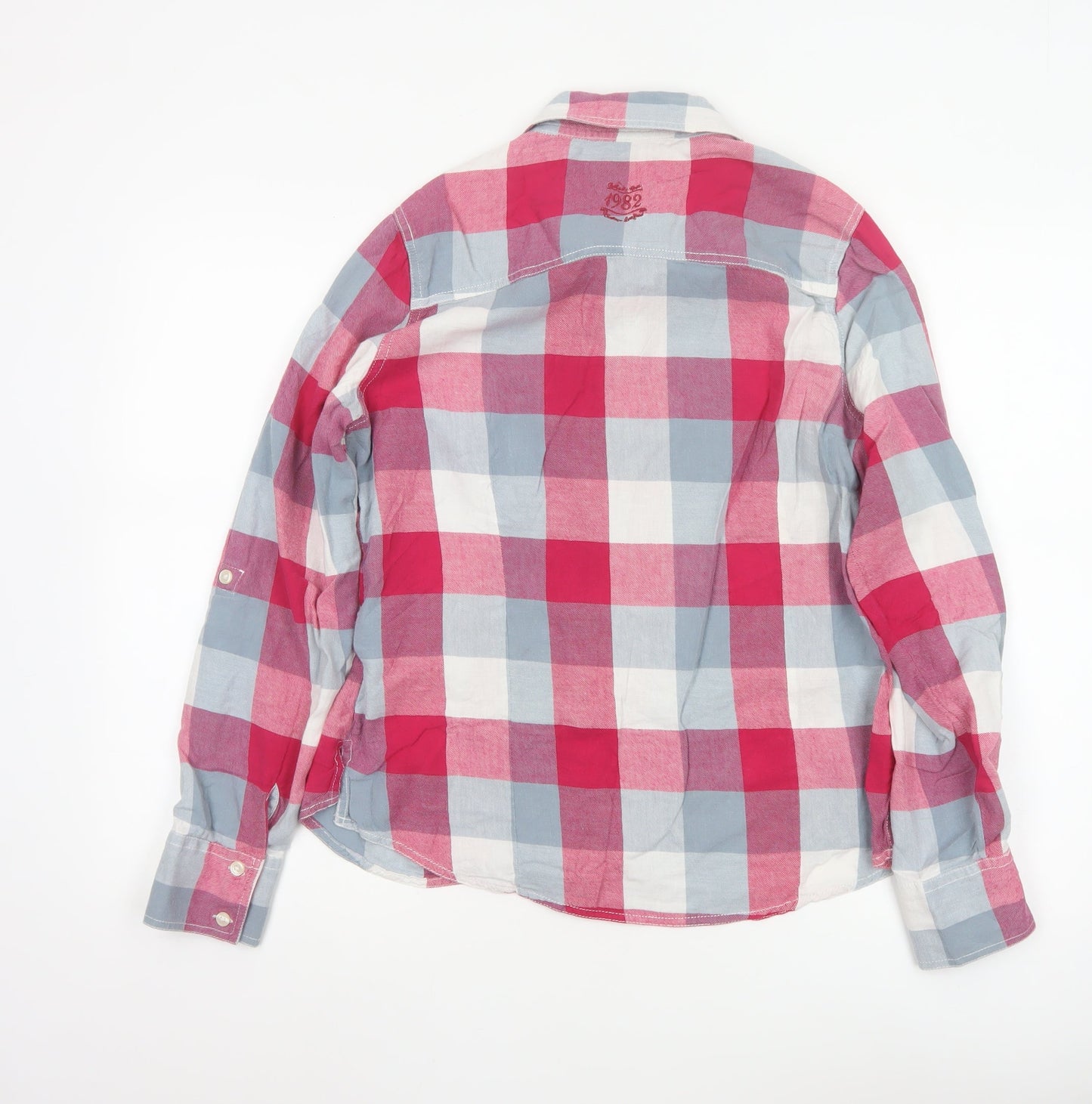 Next Women Red Check Long Sleeve Cotton Button-Up Shirt Size 14