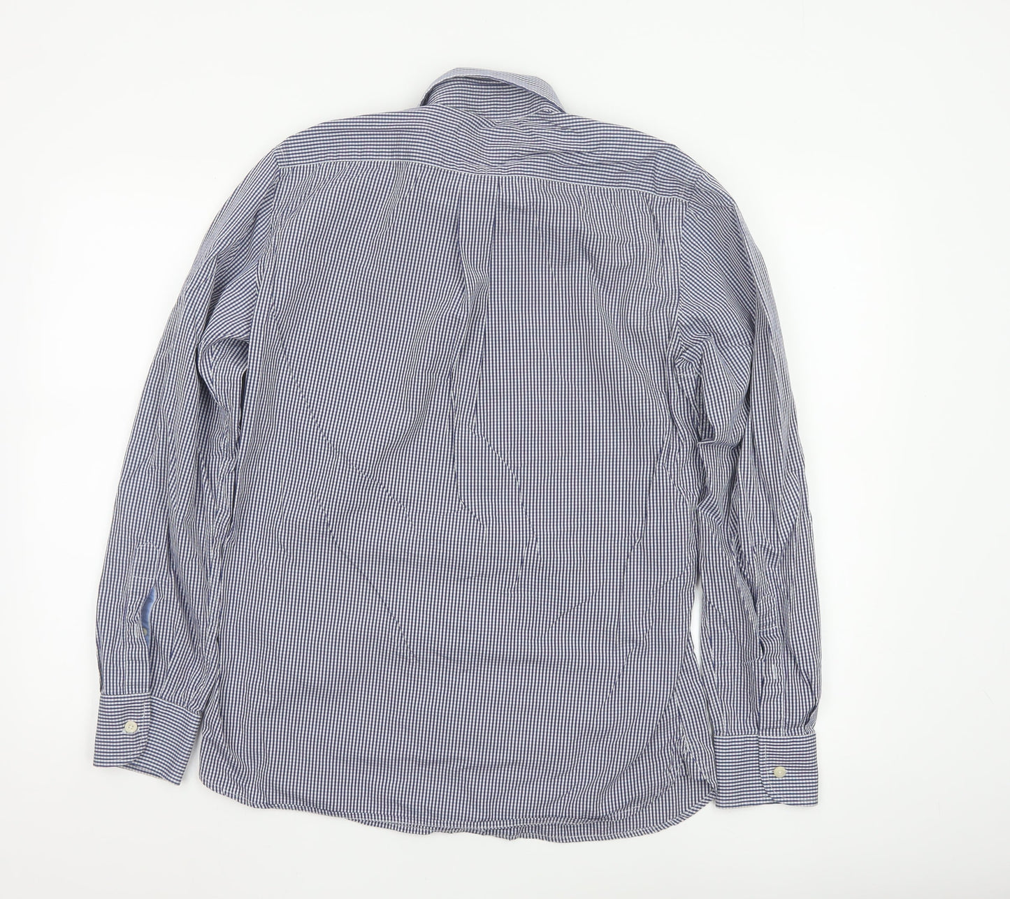 Hackett London Men's Blue Check Slim Fit Long Sleeve Shirt Size S