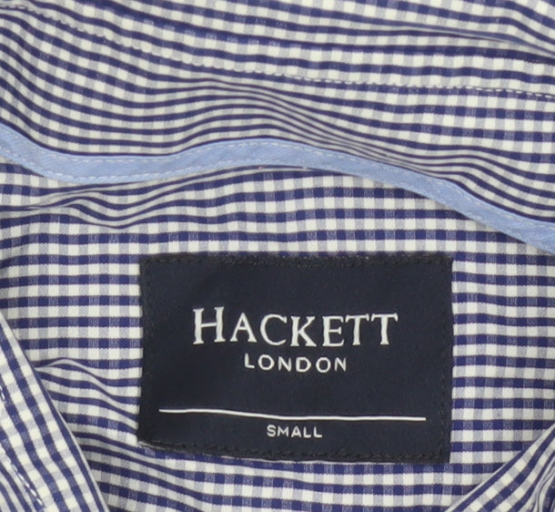 Hackett London Men's Blue Check Slim Fit Long Sleeve Shirt Size S