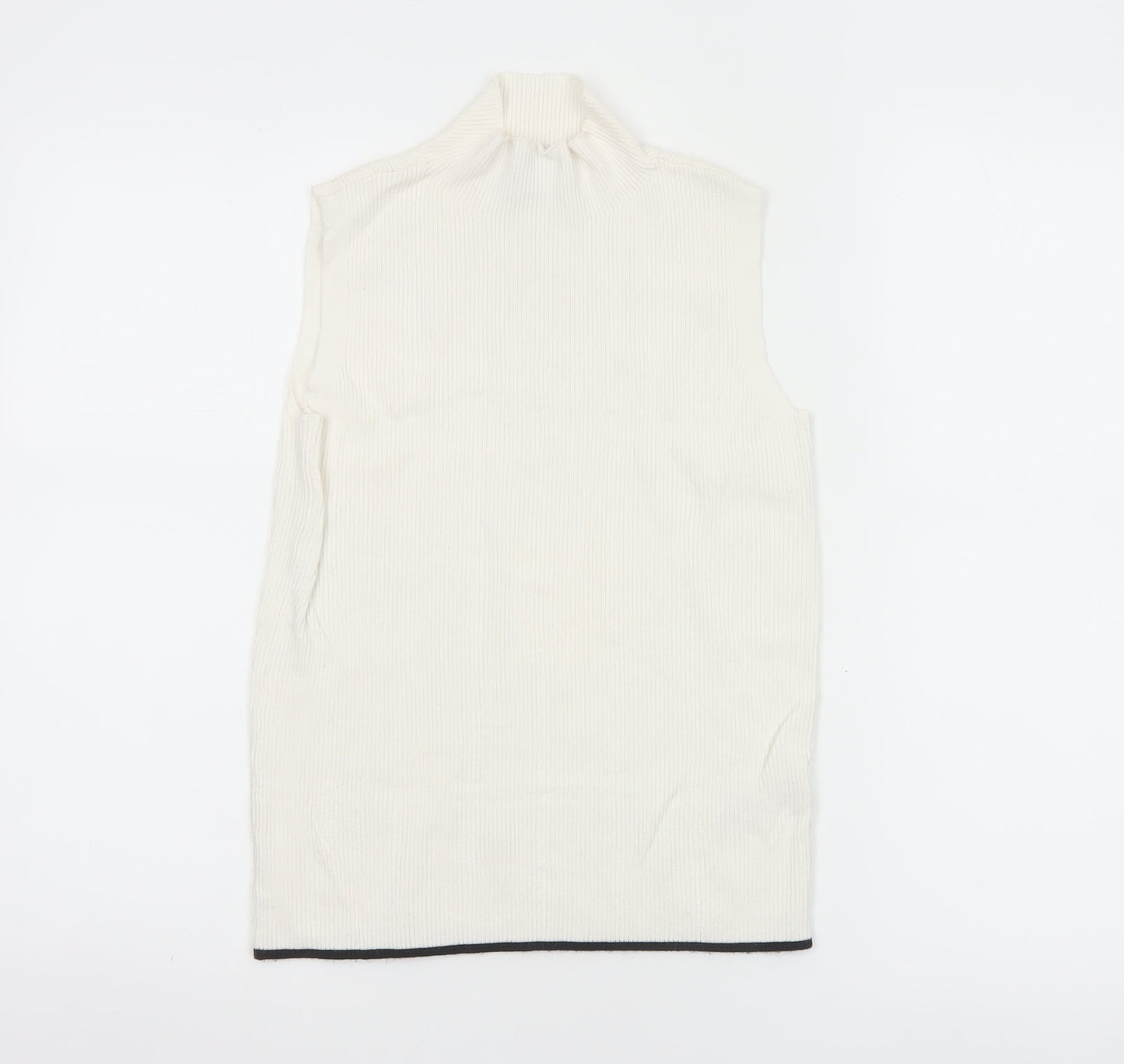 Marks and Spencer Women Ivory Roll Neck Sleeveless Knit Top Size 12