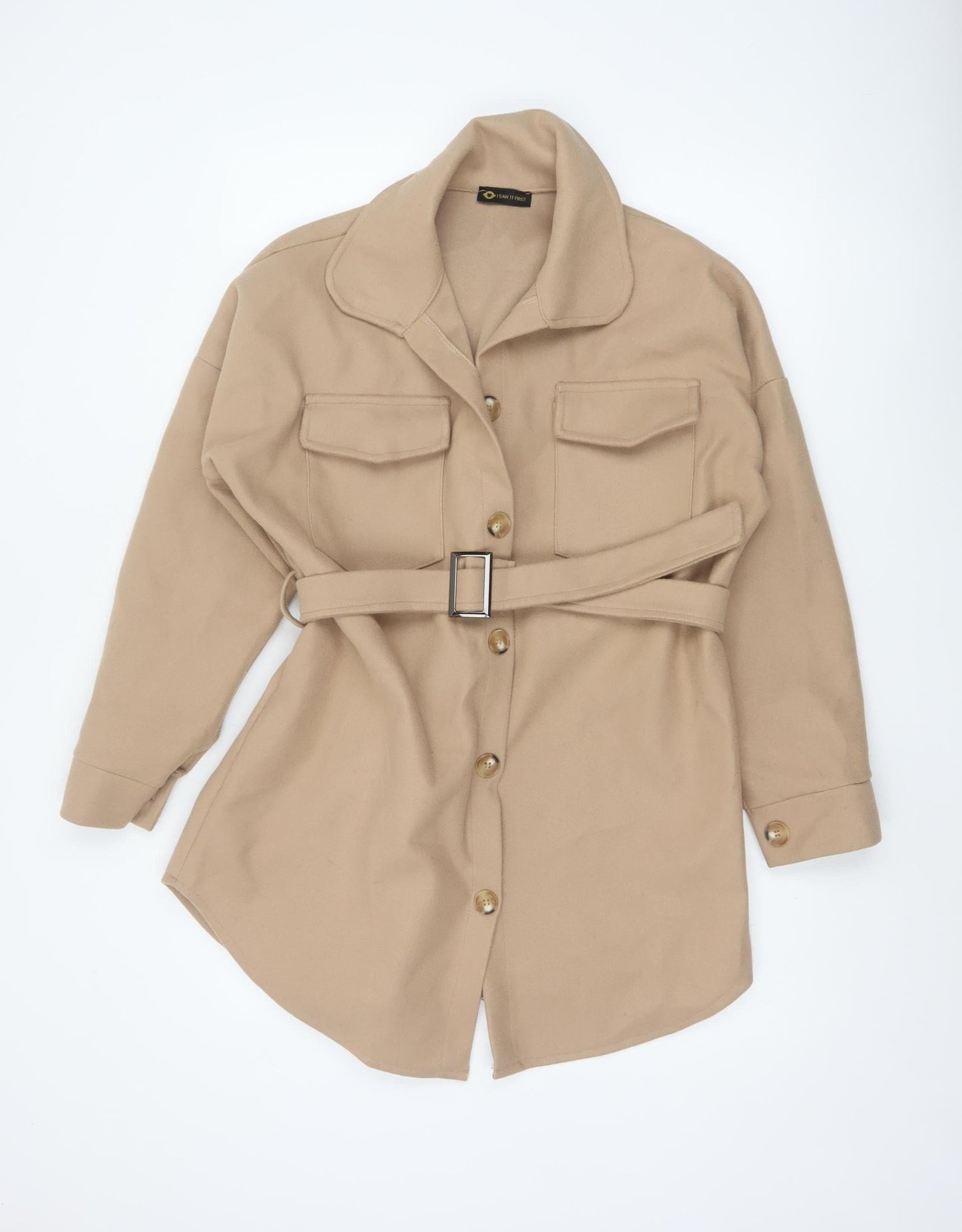 I Saw It First Women's Beige Belted Trench Coat Size S