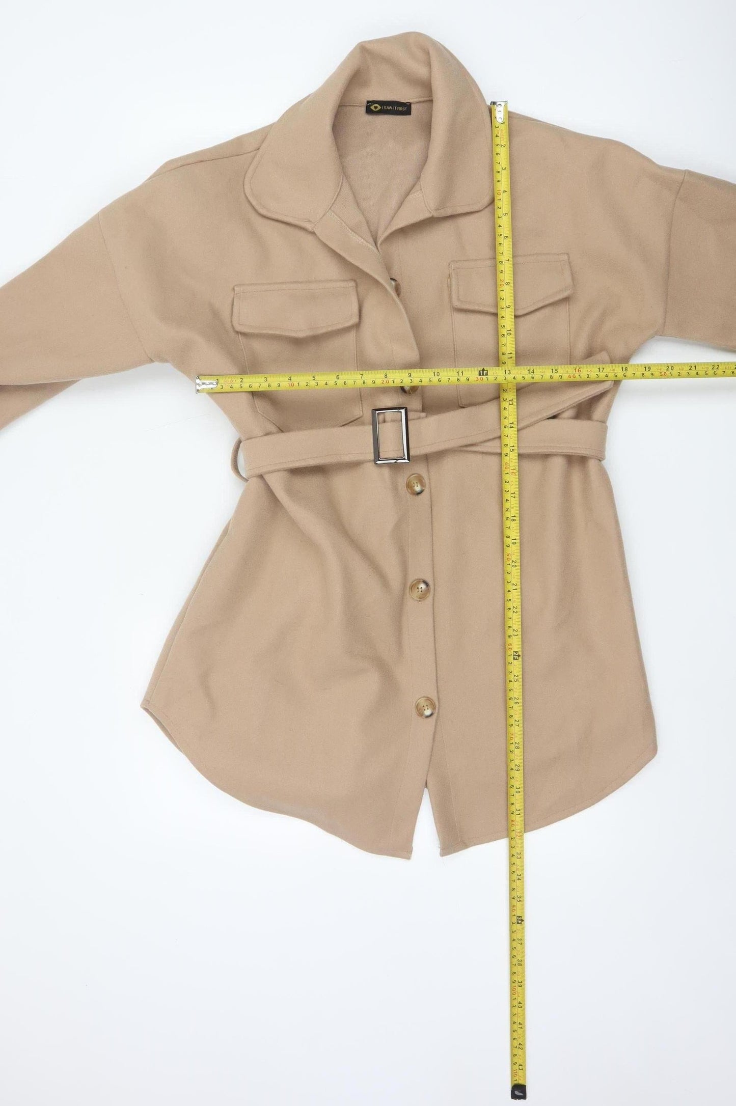 I Saw It First Women's Beige Belted Trench Coat Size S
