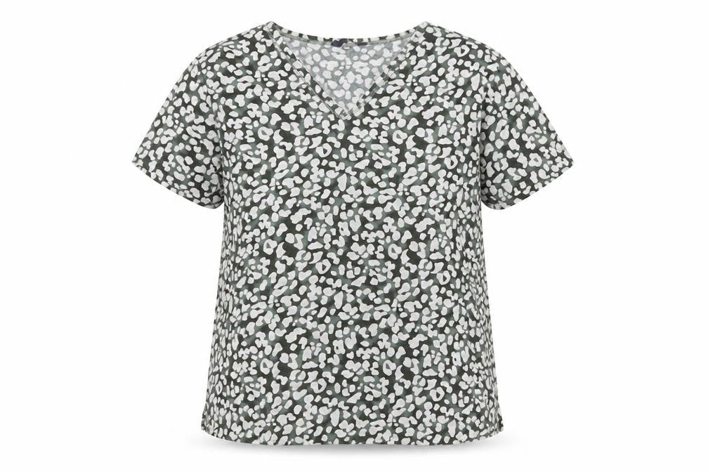 Marks & Spencer Women’s Green Animal Print V-Neck Blouse Size 14