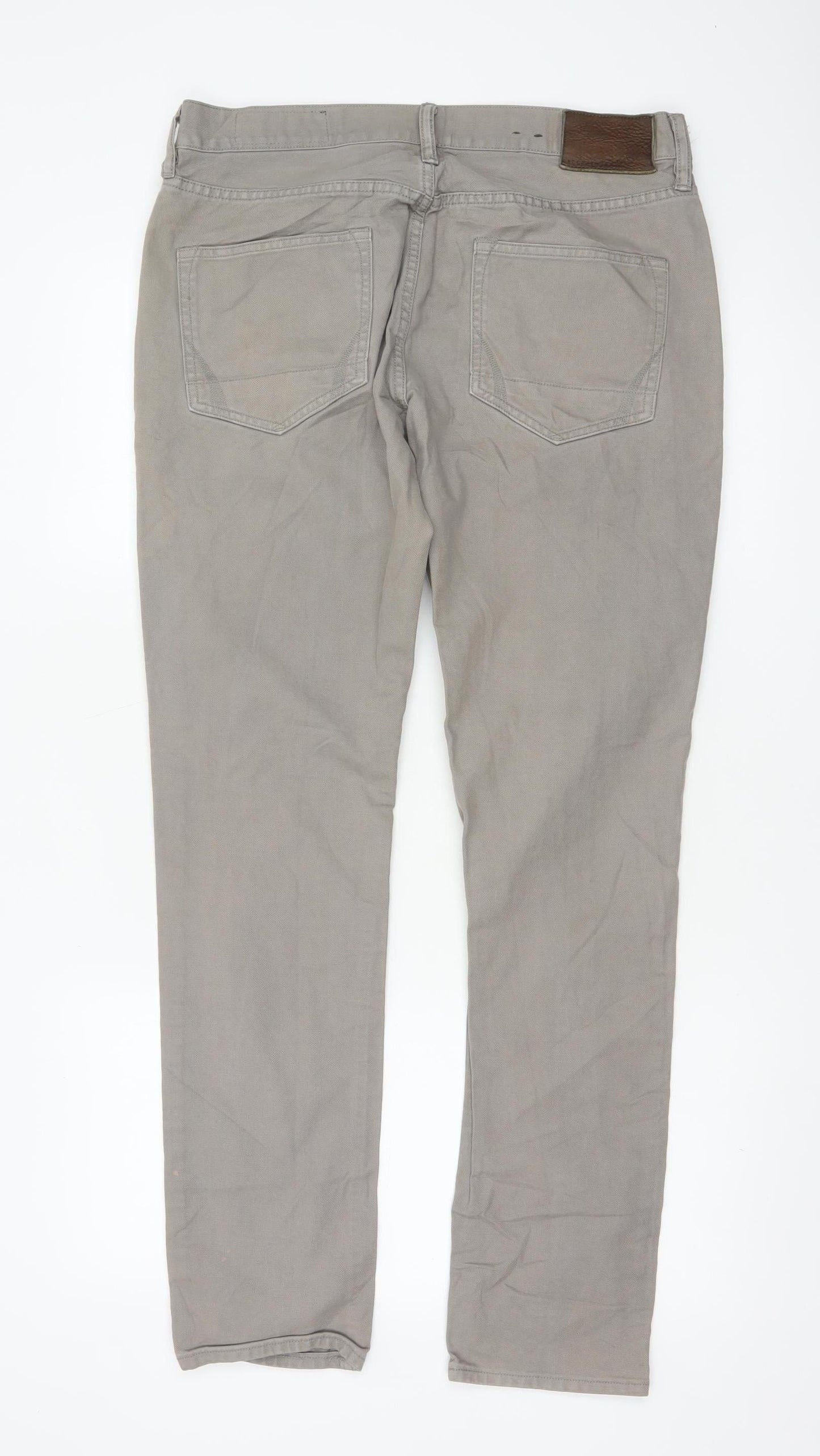 AllSaints Men's Beige Slim Fit Chino Trousers W32