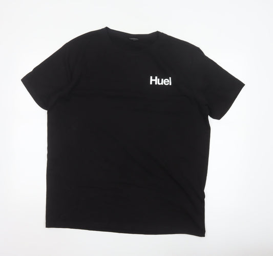 Huel Men’s Black Cotton Elastane Crew Neck 2XL T-Shirt