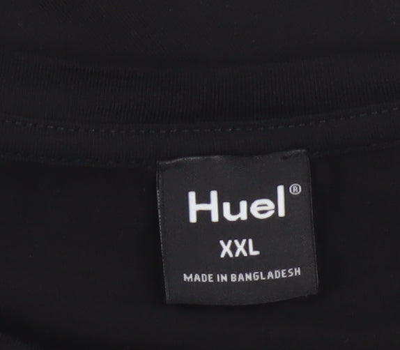 Huel Men’s Black Cotton Elastane Crew Neck 2XL T-Shirt