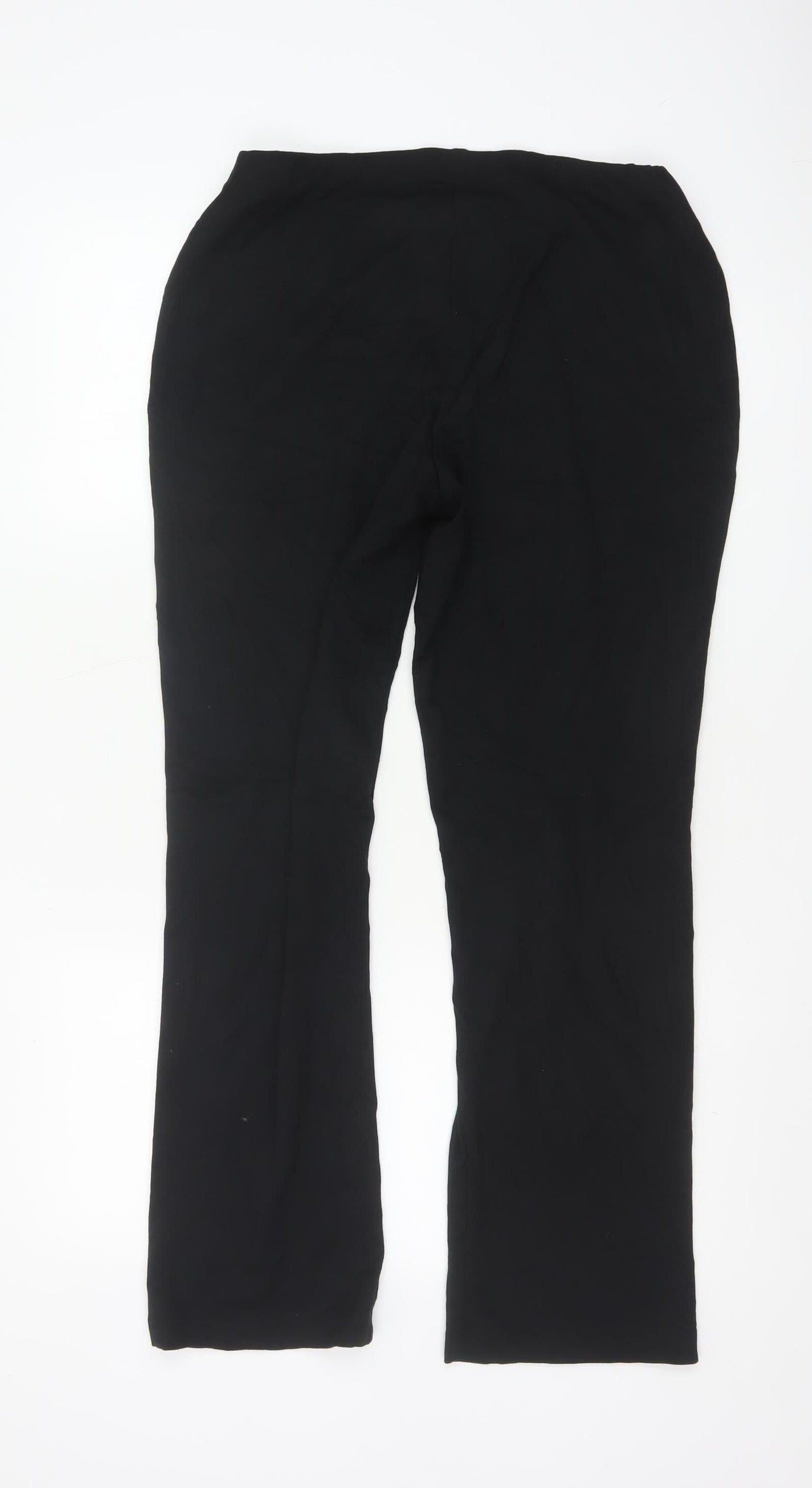 Marks and Spencer Womens Black Size 12 Straight Leg Stretch Trousers