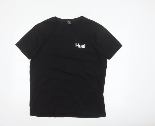 Huel Men's Black 2XL Crew Neck Cotton T-Shirt