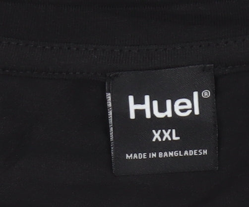 Huel Men's Black 2XL Crew Neck Cotton T-Shirt