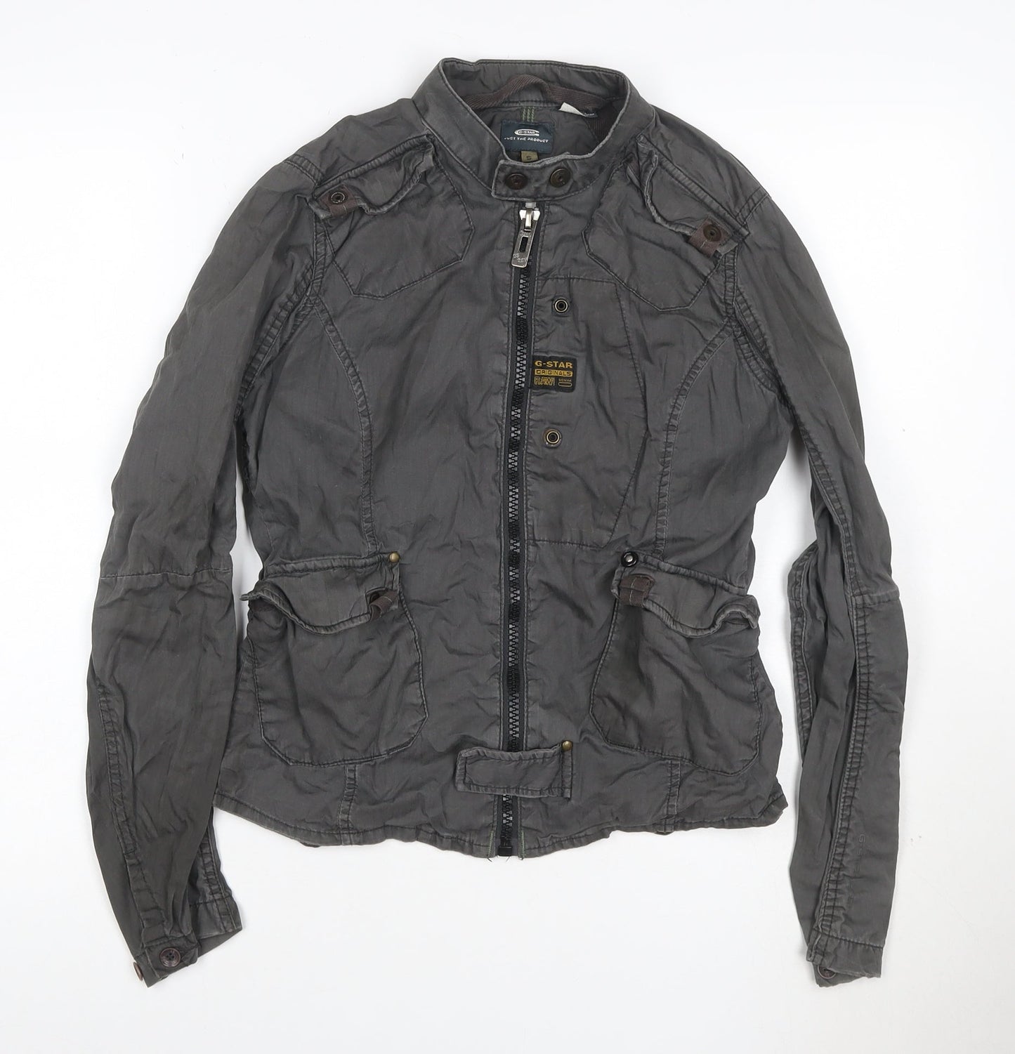 G-Star RAW Women's Grey Military Jacket Size S Cotton GS3391
