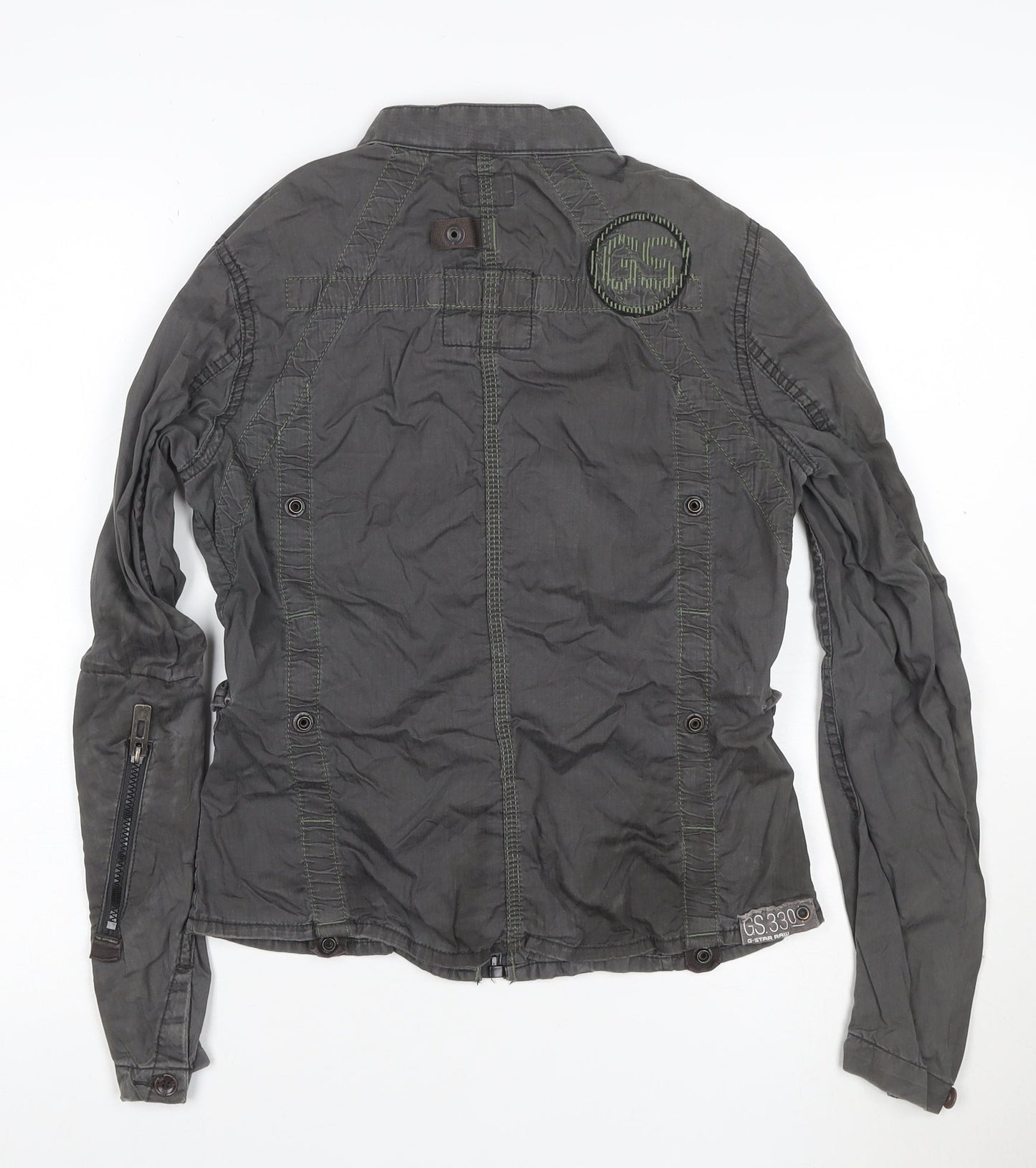 G-Star RAW Women's Grey Military Jacket Size S Cotton GS3391