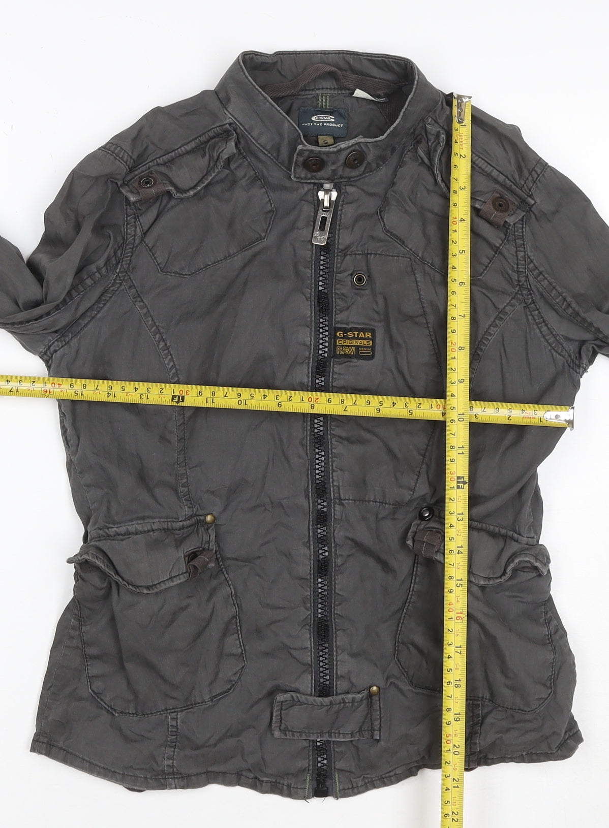 G-Star RAW Women's Grey Military Jacket Size S Cotton GS3391