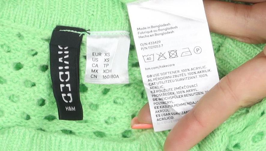 H&M Divided Women’s Green Knit Cropped Short Sleeve Top XS