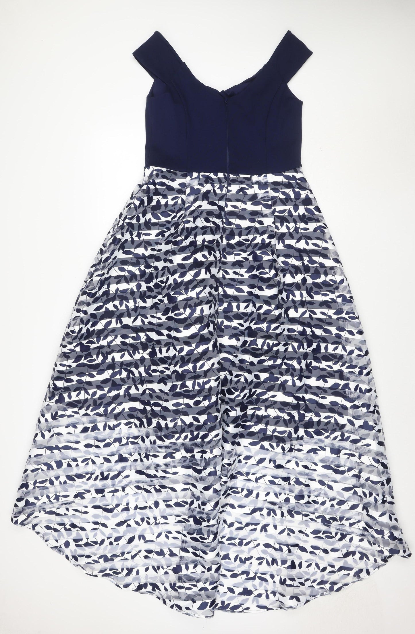Coast Women's Blue Floral Fit & Flare Midi Dress Size 10