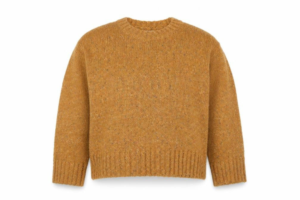 Numph Women's Brown Wool Blend Crew Neck Pullover Jumper M/L
