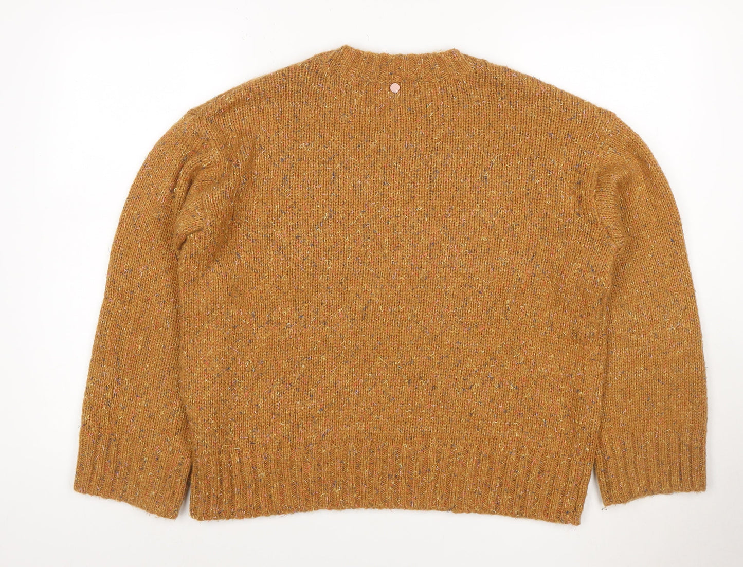 Numph Women's Brown Wool Blend Crew Neck Pullover Jumper M/L