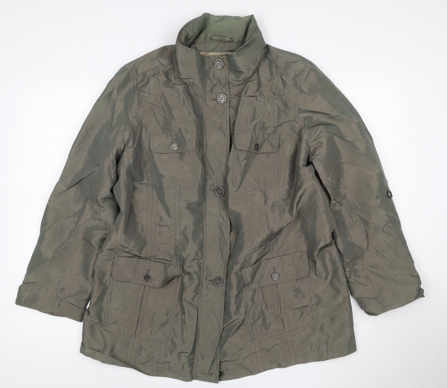 Maine New England Womens Green Size 18 Mid-Length Parka Jacket
