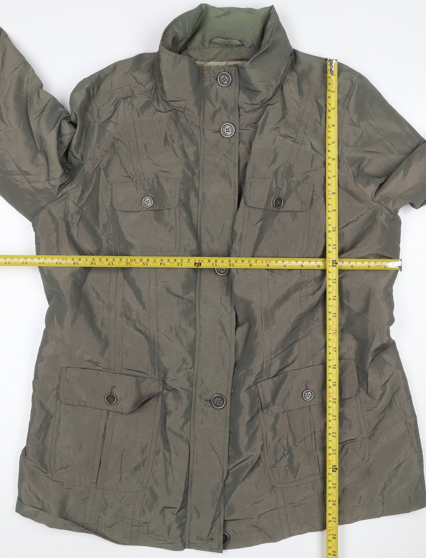 Maine New England Womens Green Size 18 Mid-Length Parka Jacket