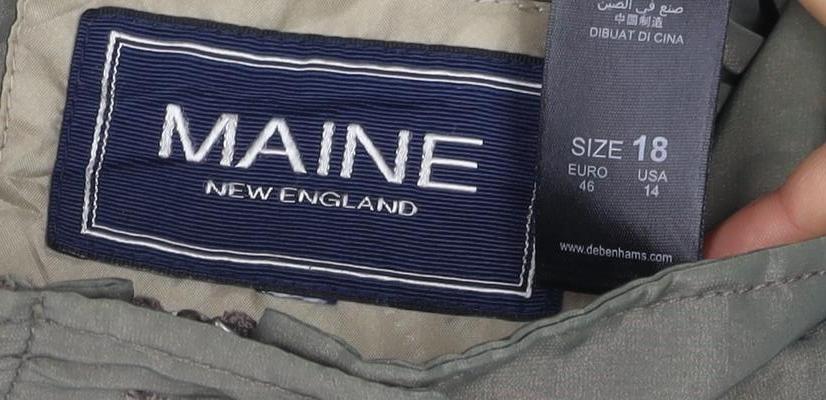Maine New England Womens Green Size 18 Mid-Length Parka Jacket