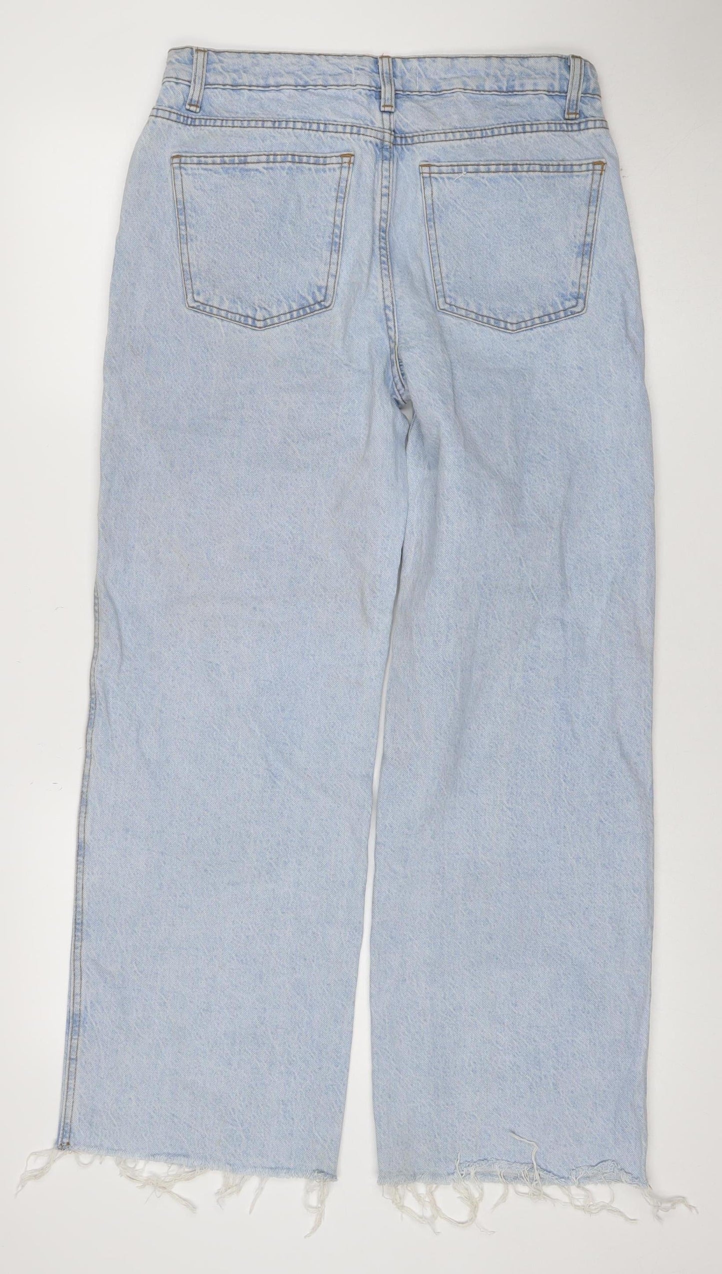Primark Women’s Blue Wide-Leg High Rise Relaxed Jeans Size 12