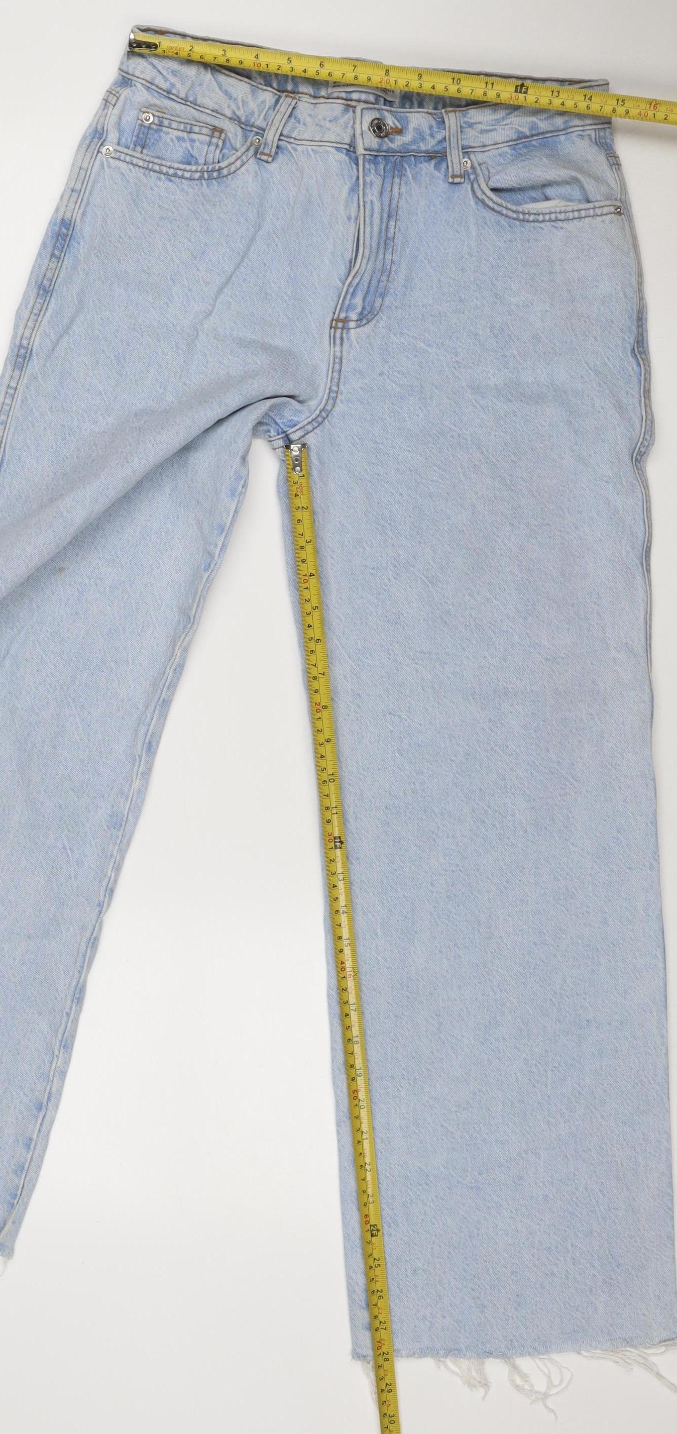 Primark Women’s Blue Wide-Leg High Rise Relaxed Jeans Size 12