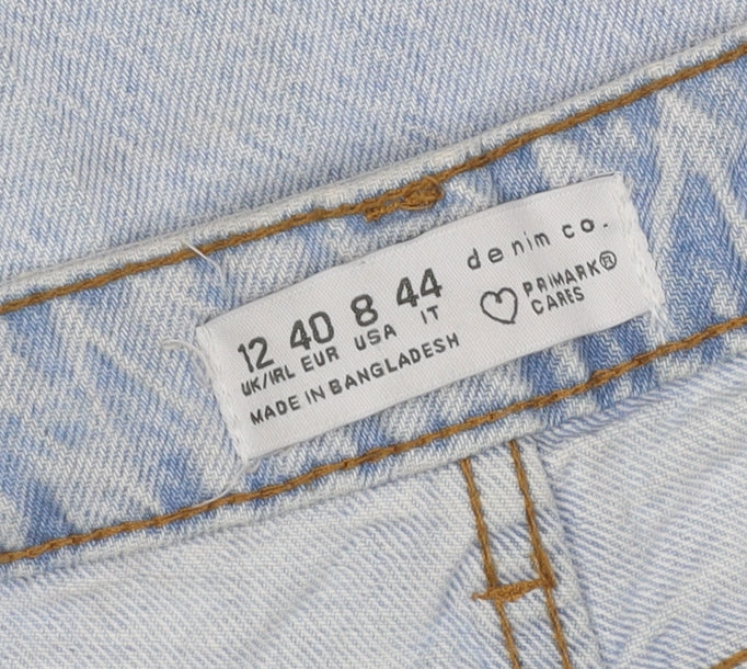 Primark Women’s Blue Wide-Leg High Rise Relaxed Jeans Size 12