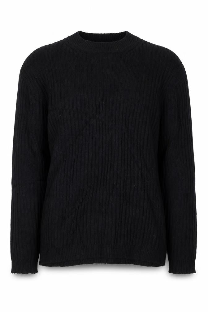 Marks & Spencer Womens Black Ribbed Crew Neck Pullover Jumper S