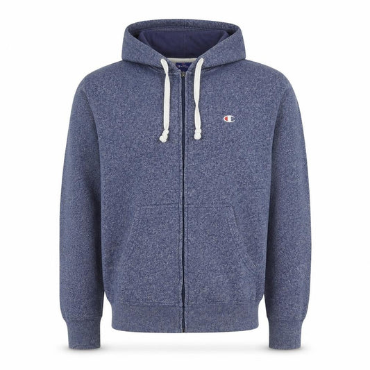 Champion Men Blue Full Zip Hoodie Size L Fleece Regular Fit