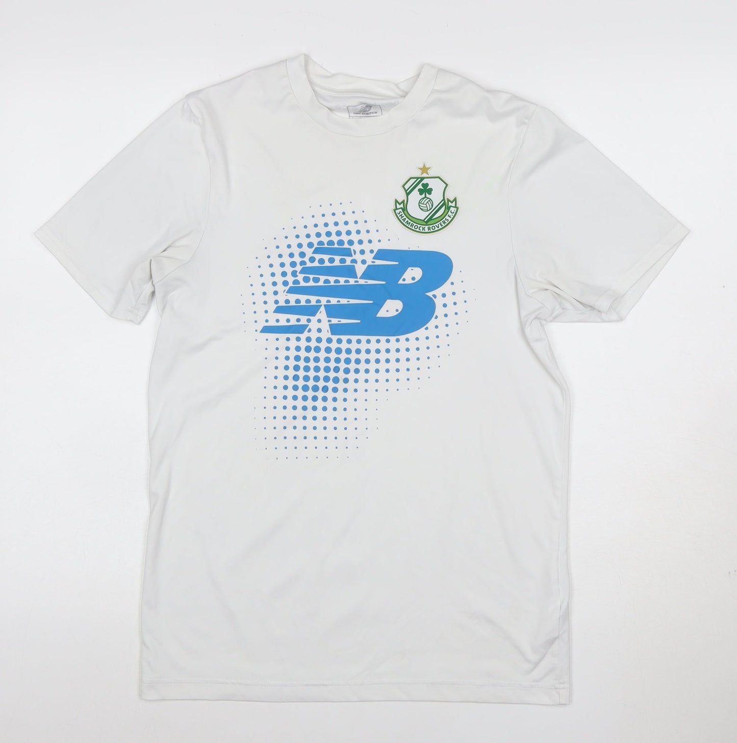 New Balance Mens White M Athletic Football Graphic T-Shirt