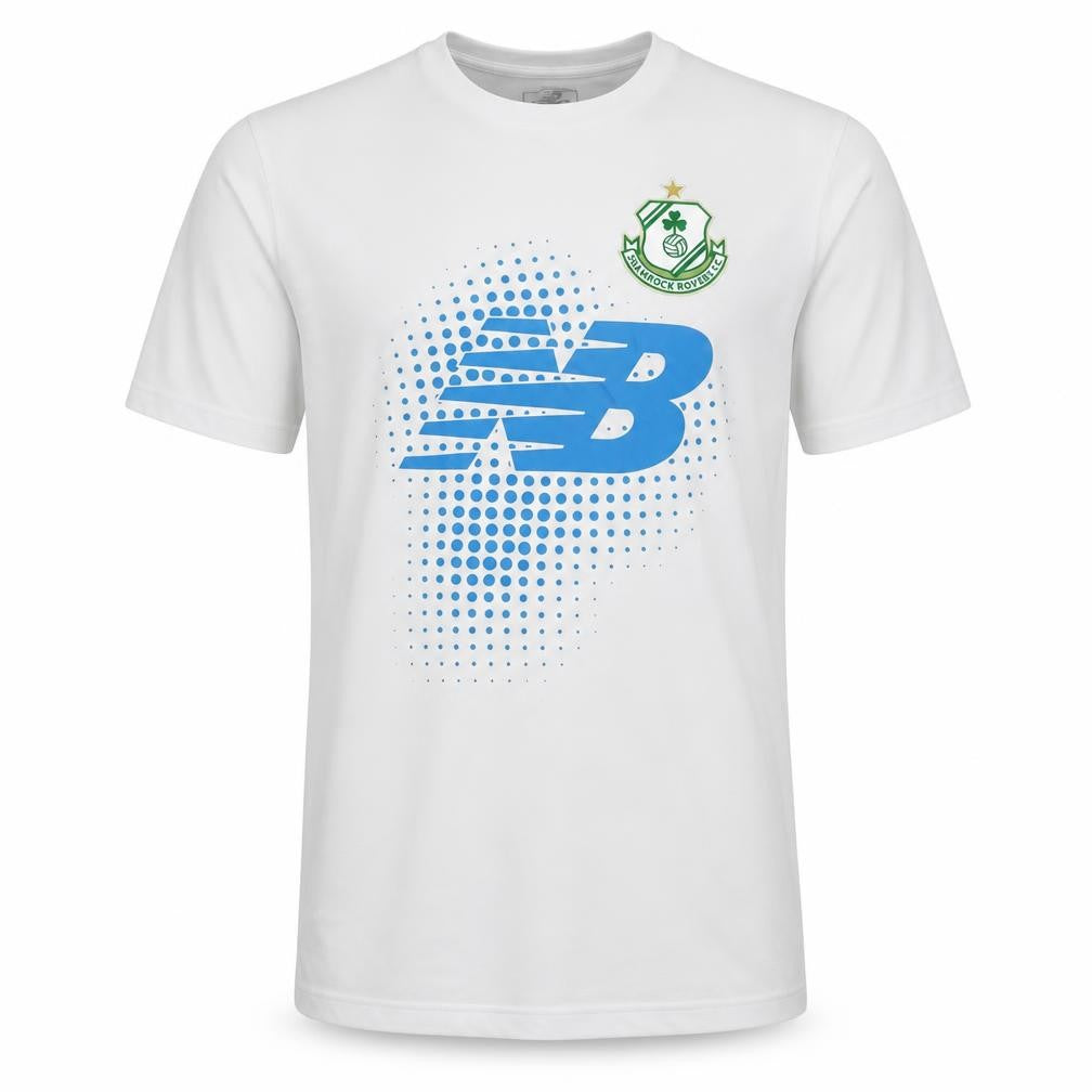 New Balance Mens White M Athletic Football Graphic T-Shirt