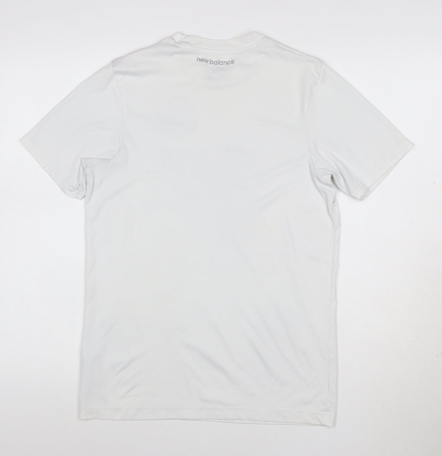 New Balance Mens White M Athletic Football Graphic T-Shirt
