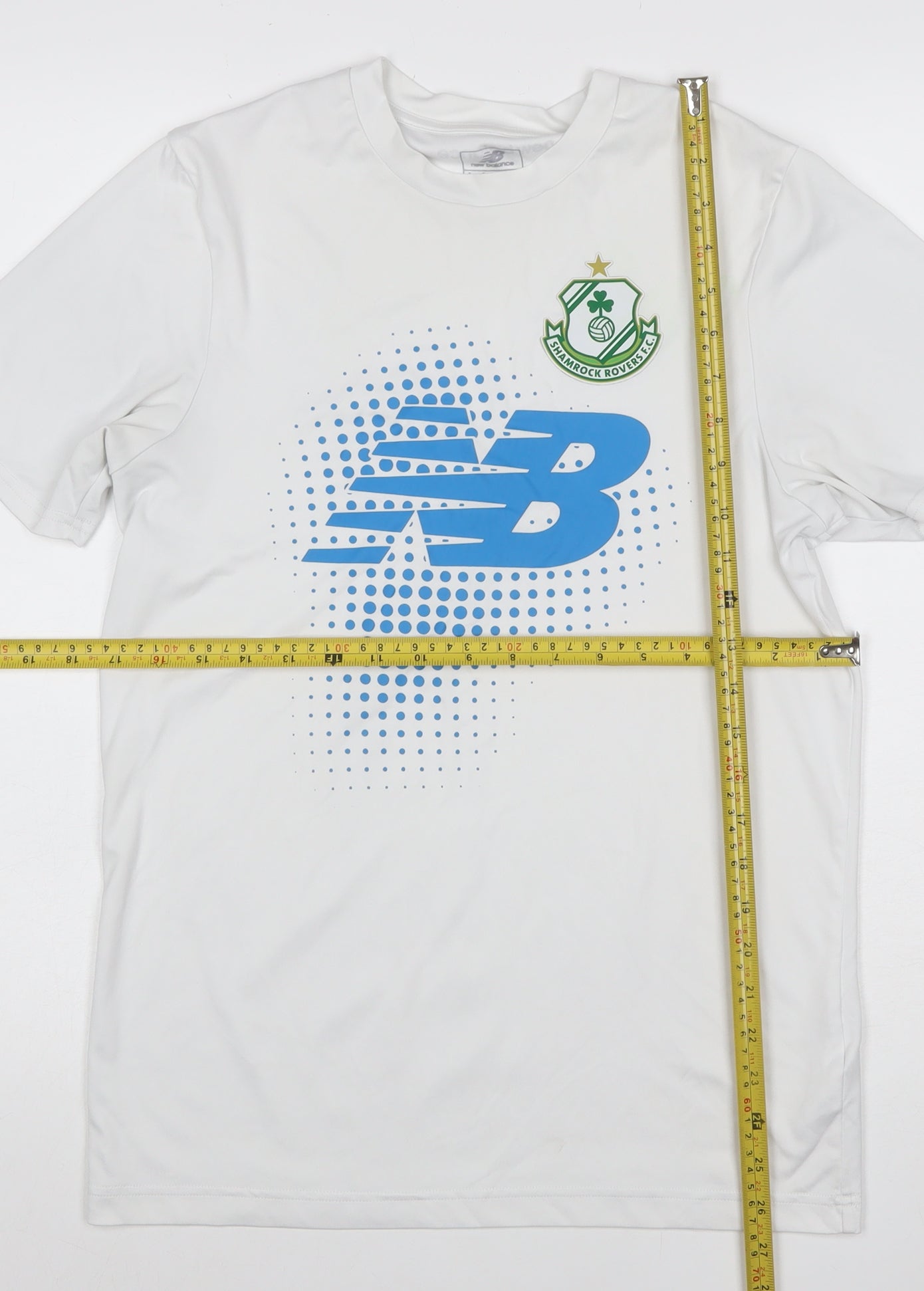 New Balance Mens White M Athletic Football Graphic T-Shirt