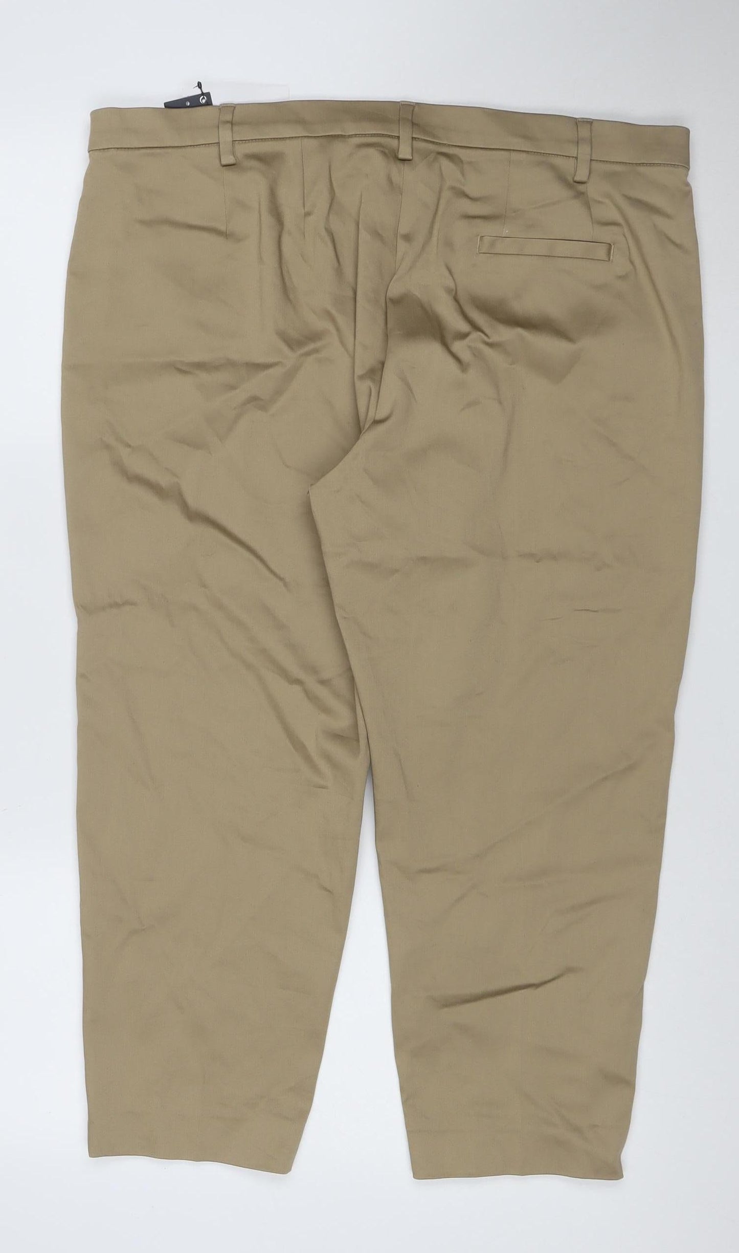 Marks and Spencer Women Beige Slim Chino Trousers Size 20 Short