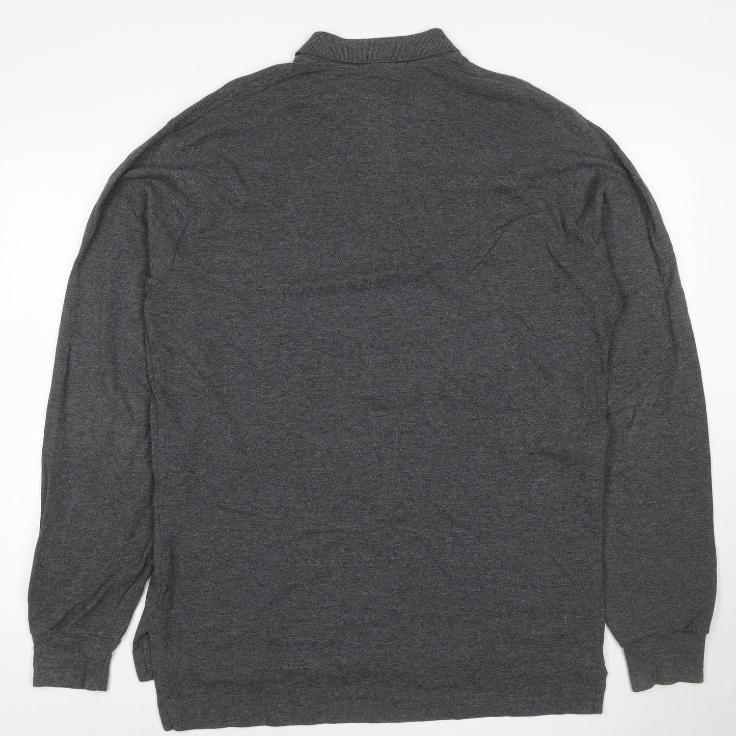 Polo Ralph Lauren Men's Grey Long Sleeve Cotton Polo Shirt M