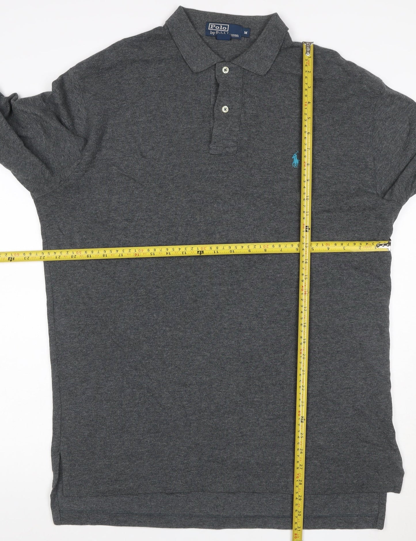 Polo Ralph Lauren Men's Grey Long Sleeve Cotton Polo Shirt M