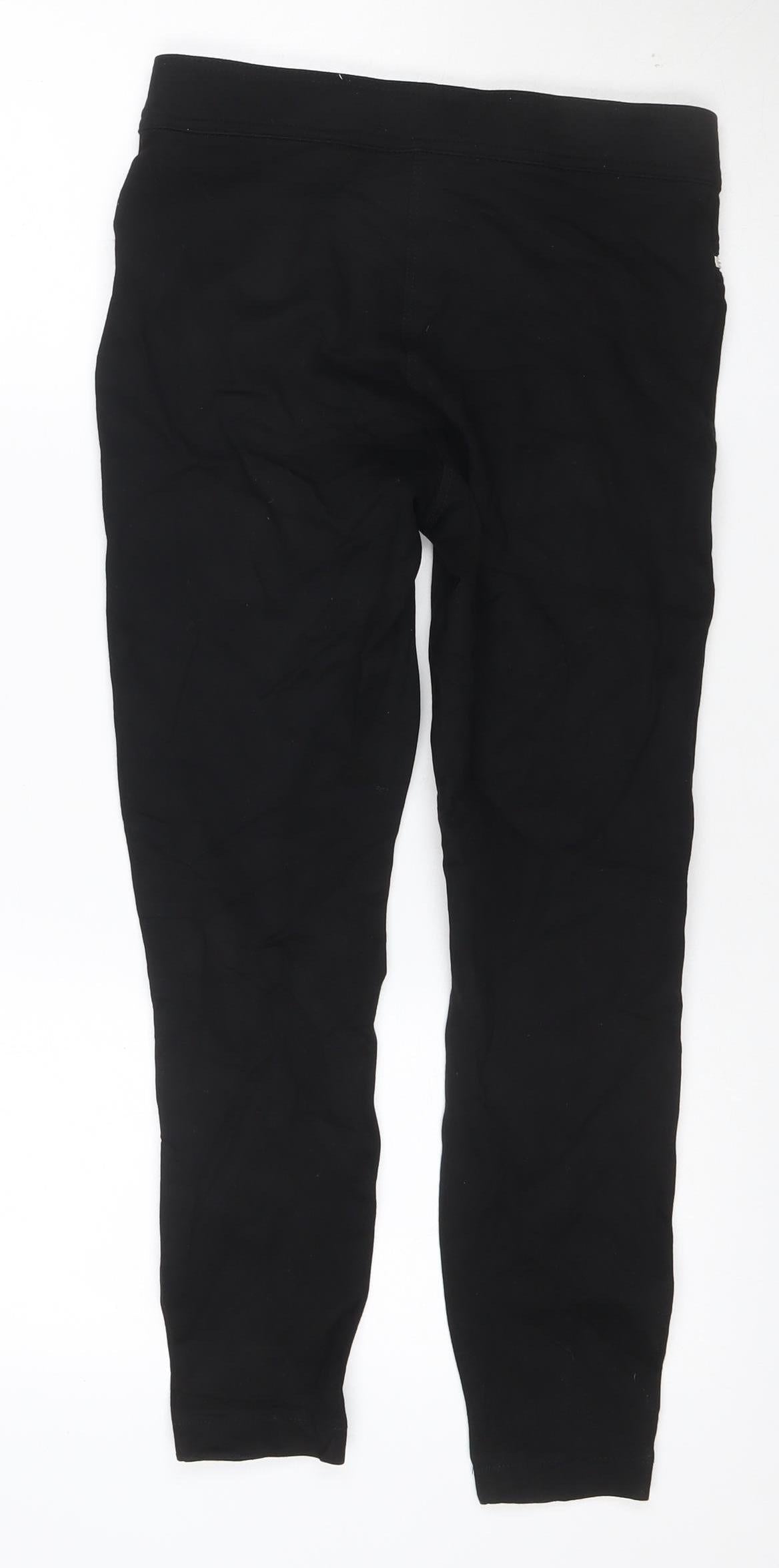 Next Women's Black Mid Rise Zip Detail Stretch Leggings Size 10