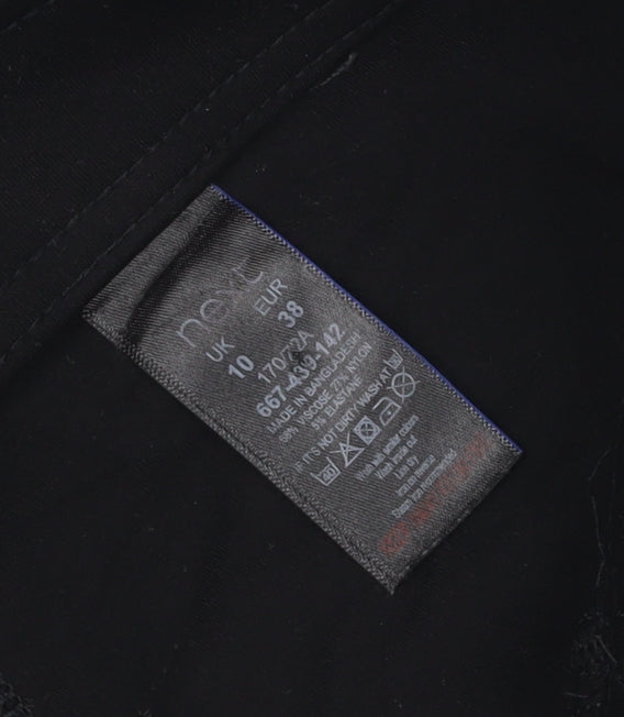Next Women's Black Mid Rise Zip Detail Stretch Leggings Size 10
