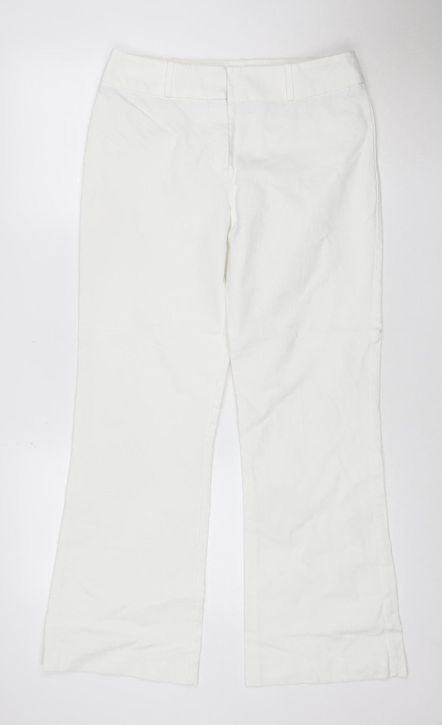 Next Women White Straight Leg Jeans Size 10 Regular Cotton