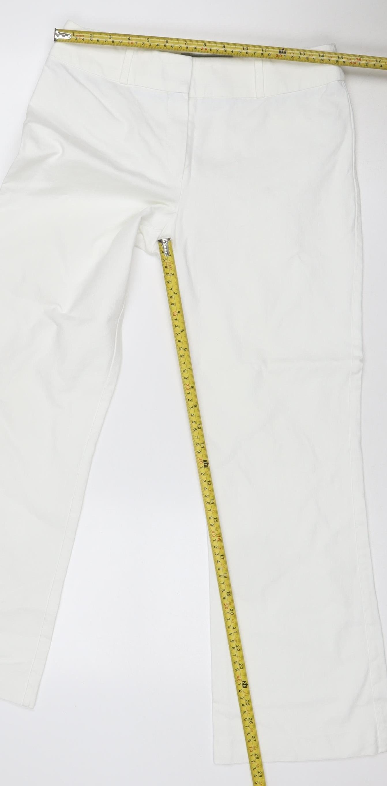 Next Women White Straight Leg Jeans Size 10 Regular Cotton