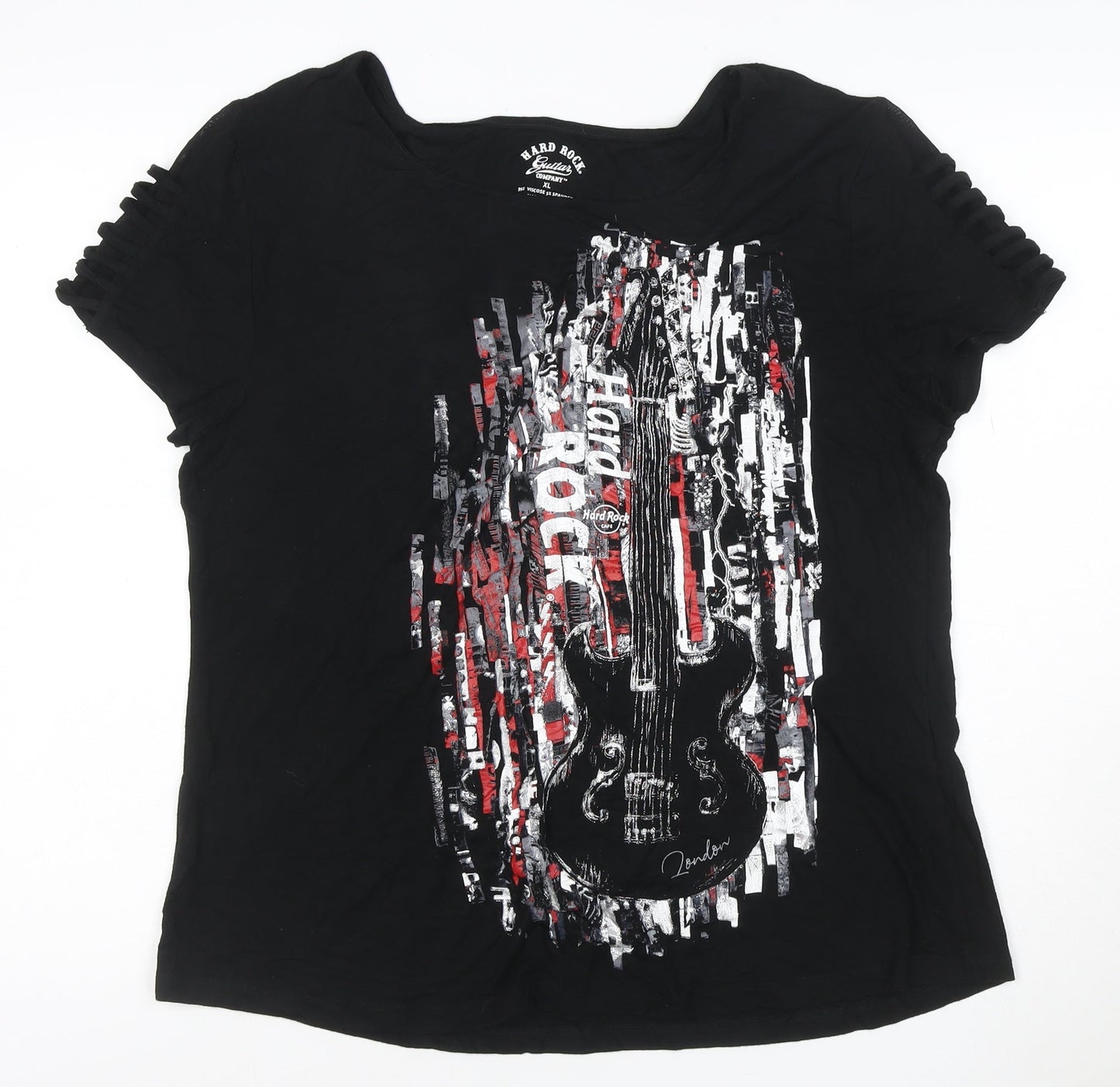 Hard Rock Cafe Womens Black XL Music Graphic Short Sleeve T-Shirt