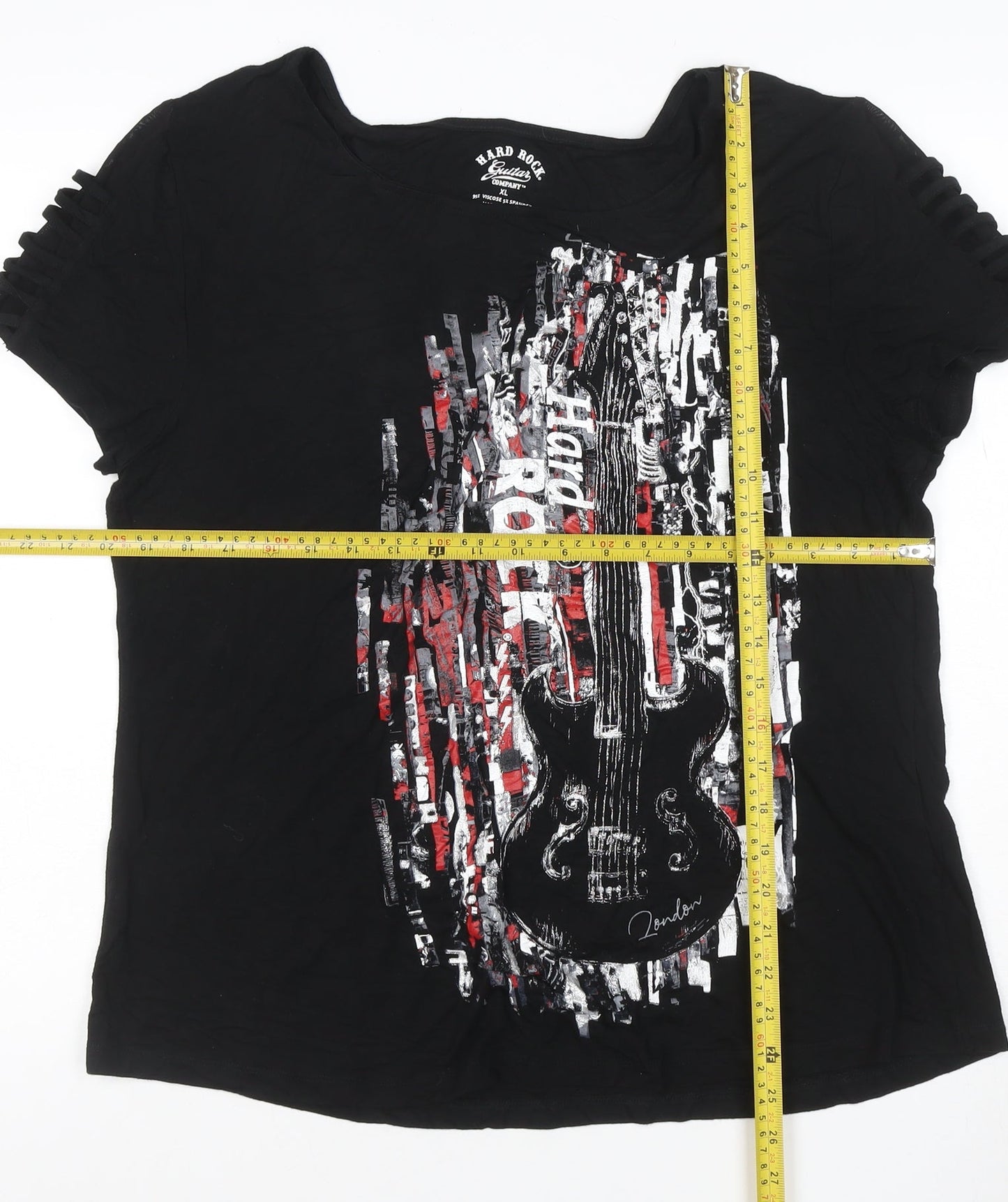 Hard Rock Cafe Womens Black XL Music Graphic Short Sleeve T-Shirt