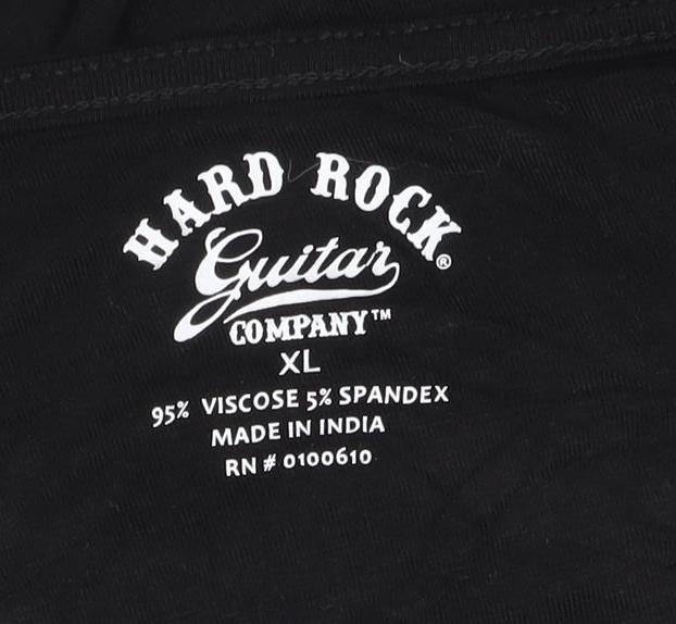 Hard Rock Cafe Womens Black XL Music Graphic Short Sleeve T-Shirt