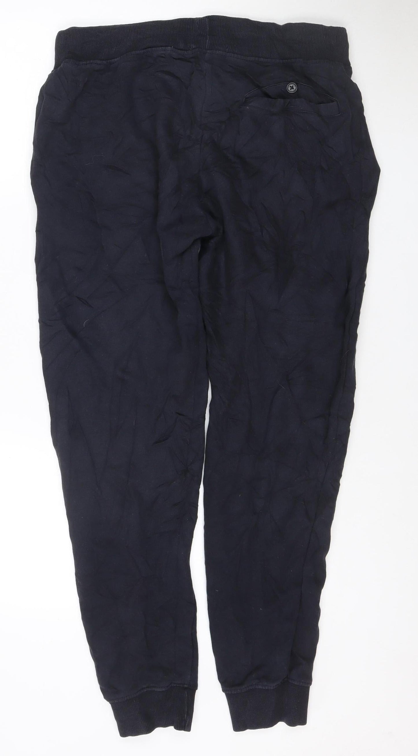 French Connection Men's Black Jogger Trousers L Lightweight Cotton Blend