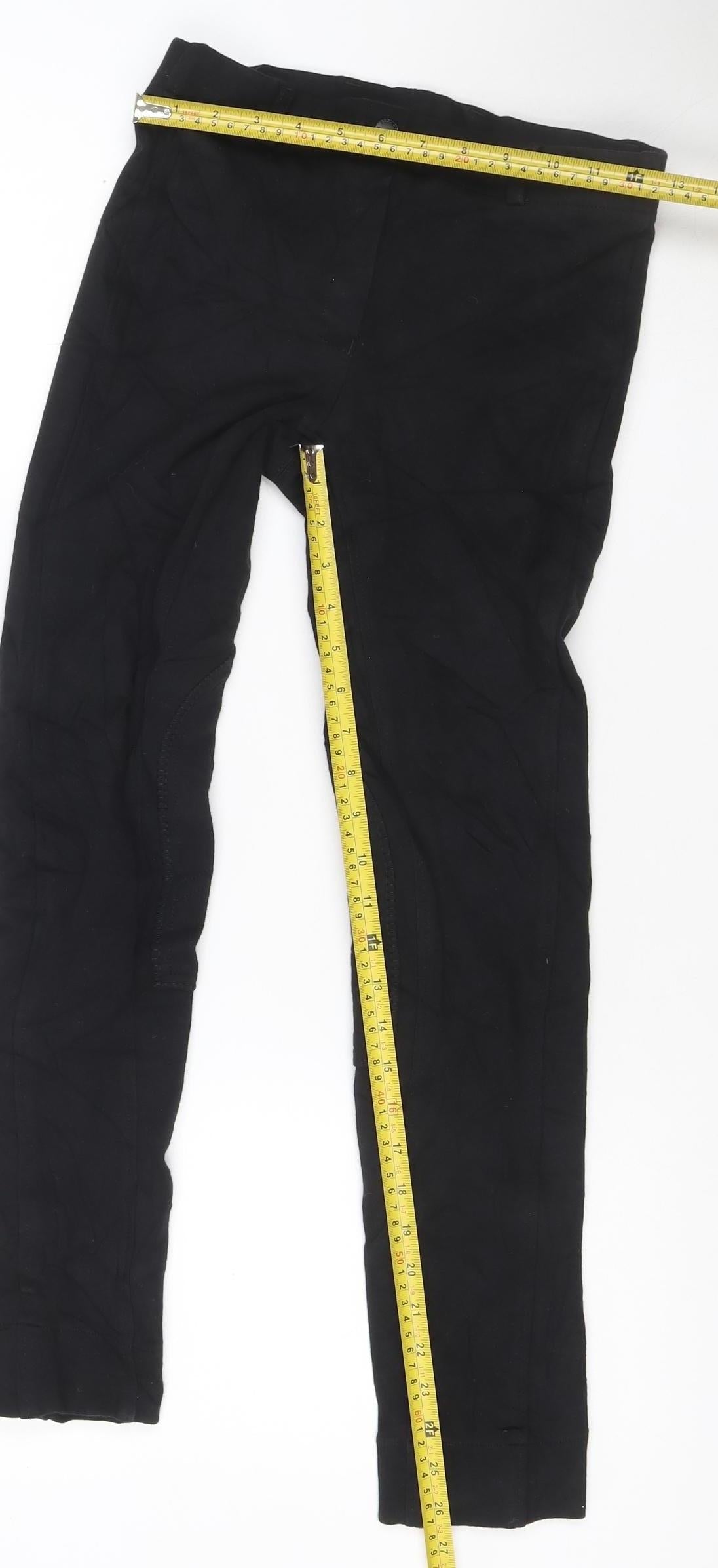 Requisite Girls Black Riding Trousers 11-12 Years Cotton Stretch Breeches