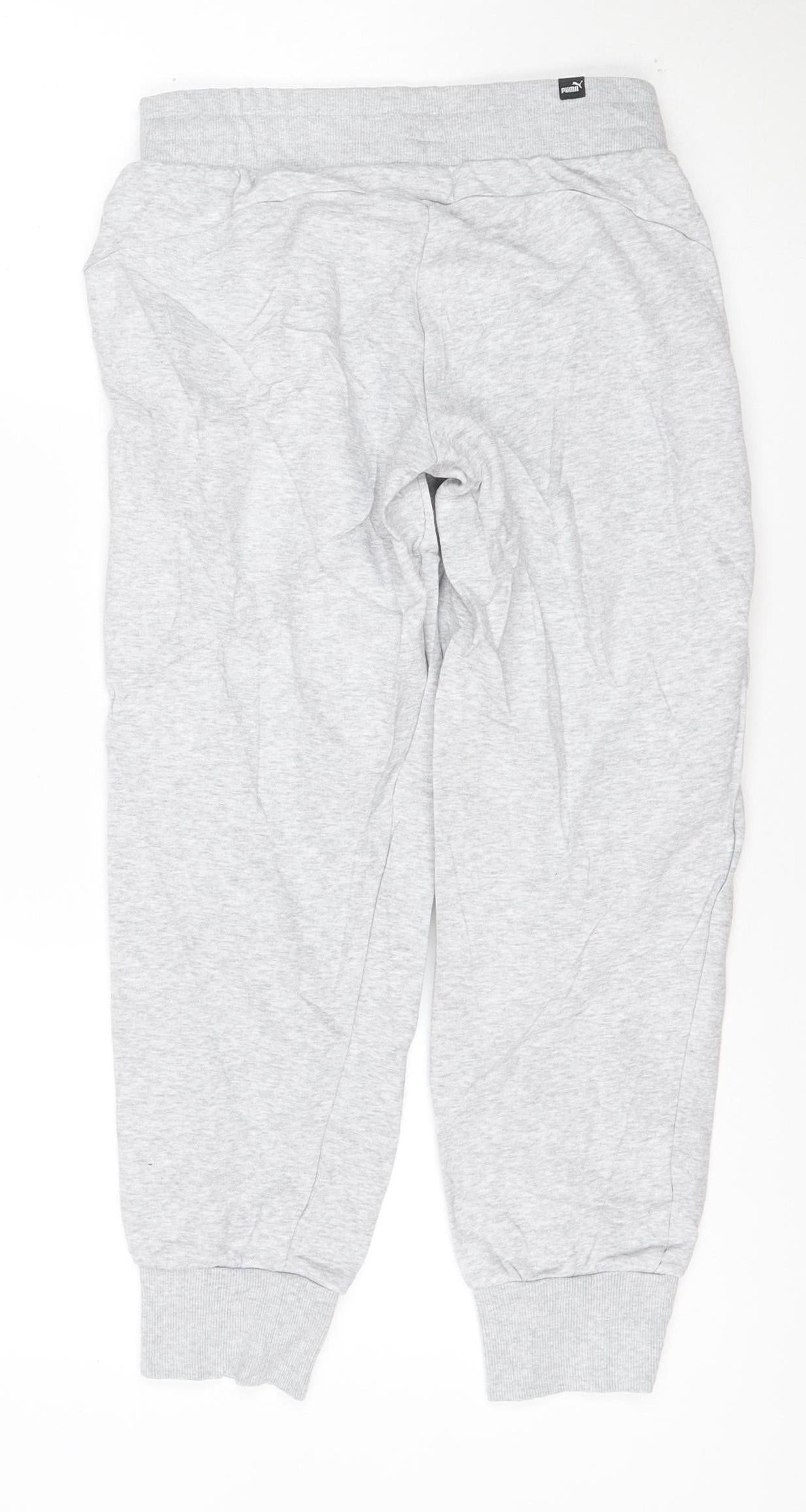Puma Women's Grey Jogger Trousers XS Cotton Blend Activewear