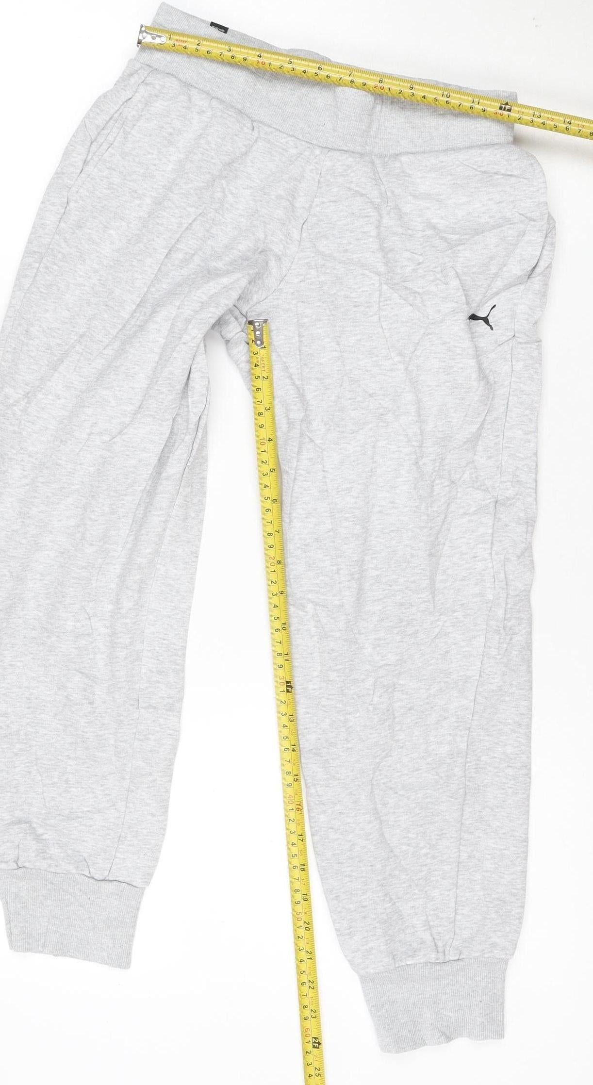 Puma Women's Grey Jogger Trousers XS Cotton Blend Activewear
